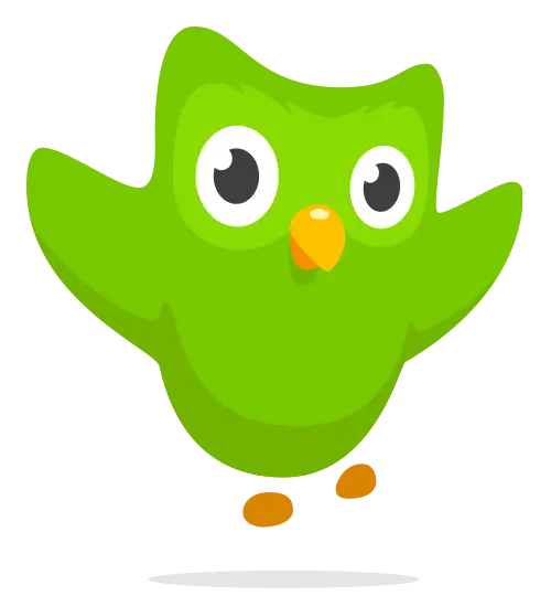 the duolingo owl - green and cartoon-like