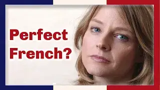 A headshot of actress Jodie Foster with the words Perfect French?