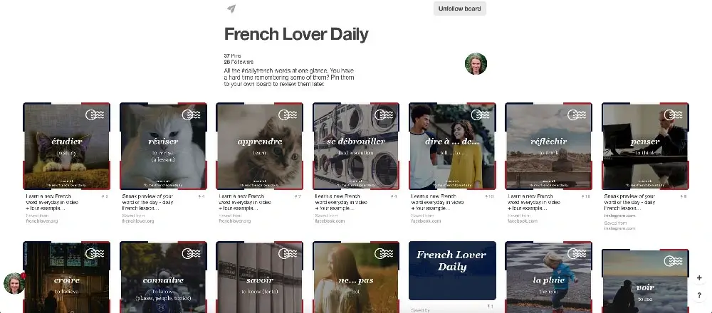 collage of selected images from DailyFrench